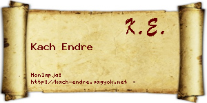 Kach Endre névjegykártya